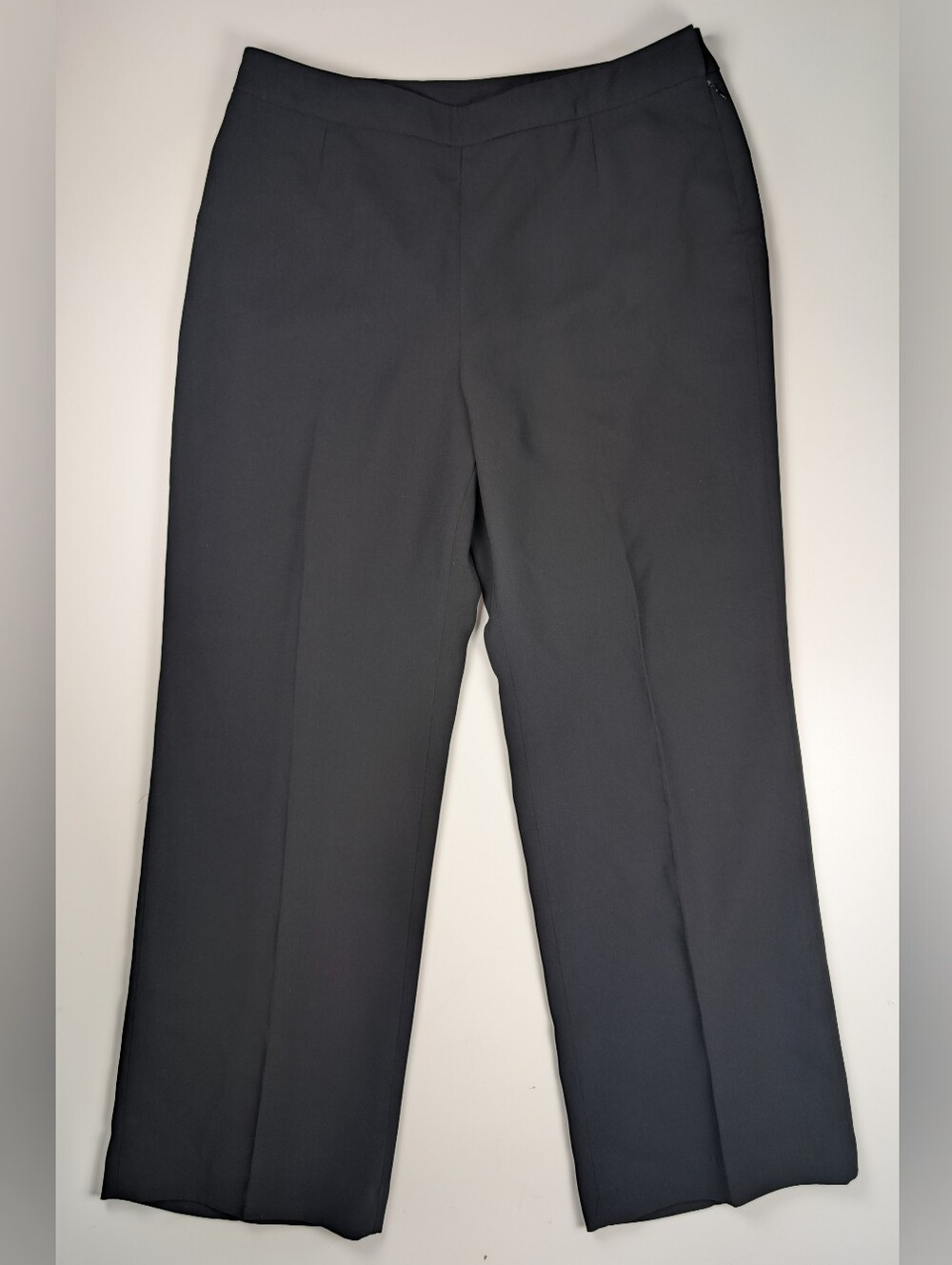 Suit Studio Kasper Womens 10P Black Lined Side Zip Dress Pants Trousers Slacks